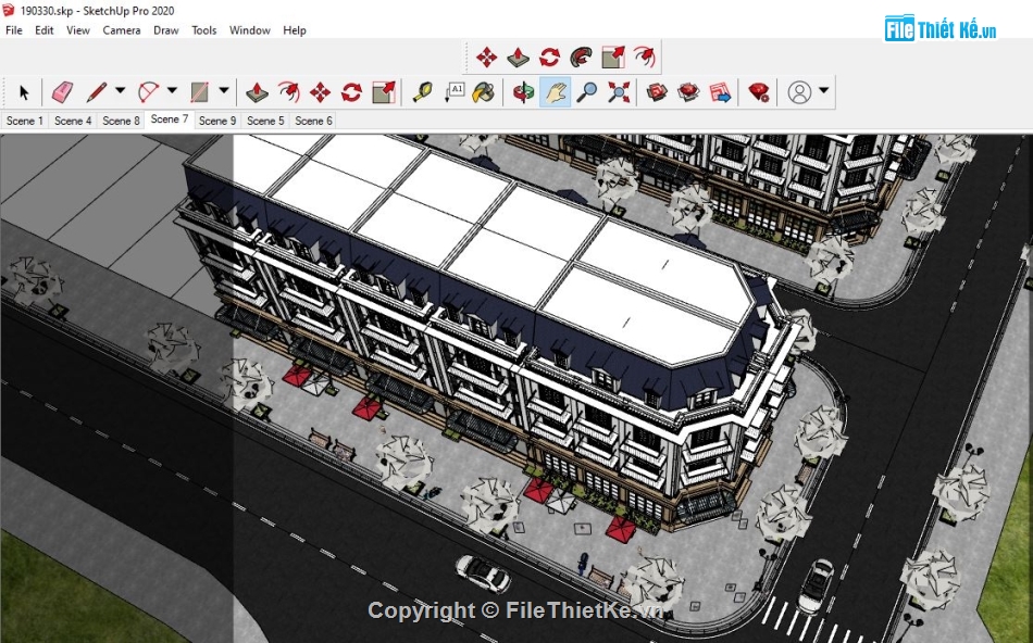 Sketchup nhà nghỉ,khách sạn sketchup,file su khách sạn,model sketchup khách sạn